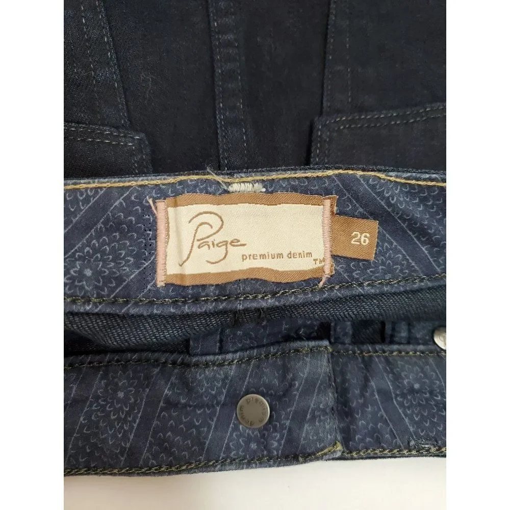 Paige Fairfax Super Dark Wash Flap Pocket Denim Mini Skirt Made in USA NWT